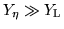 $Y_{\rm
\eta} \gg Y_{\rm L}$