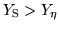 $Y_{\rm S}> Y_{\rm\eta}$