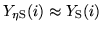 $Y_{\rm\eta S}(i) \approx Y_{\rm S}(i)$