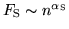 $F_{\rm S}\sim n^{\alpha_{\rm S}}$