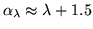 $\alpha_{\lambda} \approx \lambda +1.5$