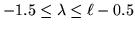 $-1.5\le \lambda \le \ell-0.5$