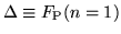 $\Delta \equiv F_{\rm P}(n=1)$