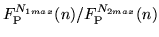 $F^{N_{1max}}_{\rm P}(n)/F^{N_{2max}}_{\rm P}(n)$