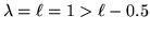 $\lambda = \ell =1 > \ell -0.5$