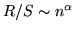 $R/S \sim n^{\alpha}$