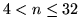 $4<n\leq32$