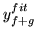 $y^{fit}_{f+g}$