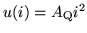 $u(i)=A_{\rm Q} i^{2}$