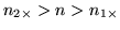 $ n_{2\times }> n > n_{1\times }$