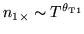 $n_{1\times } \sim T^{\theta _{\rm T1}}$