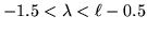 $-1.5<\lambda <\ell -0.5$