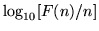 $\log_{10}[F(n)/n]$