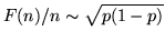 $F(n)/n\sim
\sqrt{p(1-p)}$
