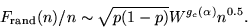 \begin{displaymath}
F_{\rm rand}(n)/n\sim \sqrt{p(1-p)}W^{g_c(\alpha)}n^{0.5}.
\end{displaymath}