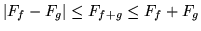 $\vert F_f-F_g\vert\leq F_{f+g} \leq F_f+F_g$