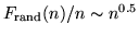 $F_{\rm rand}(n)/n\sim n^{0.5}$